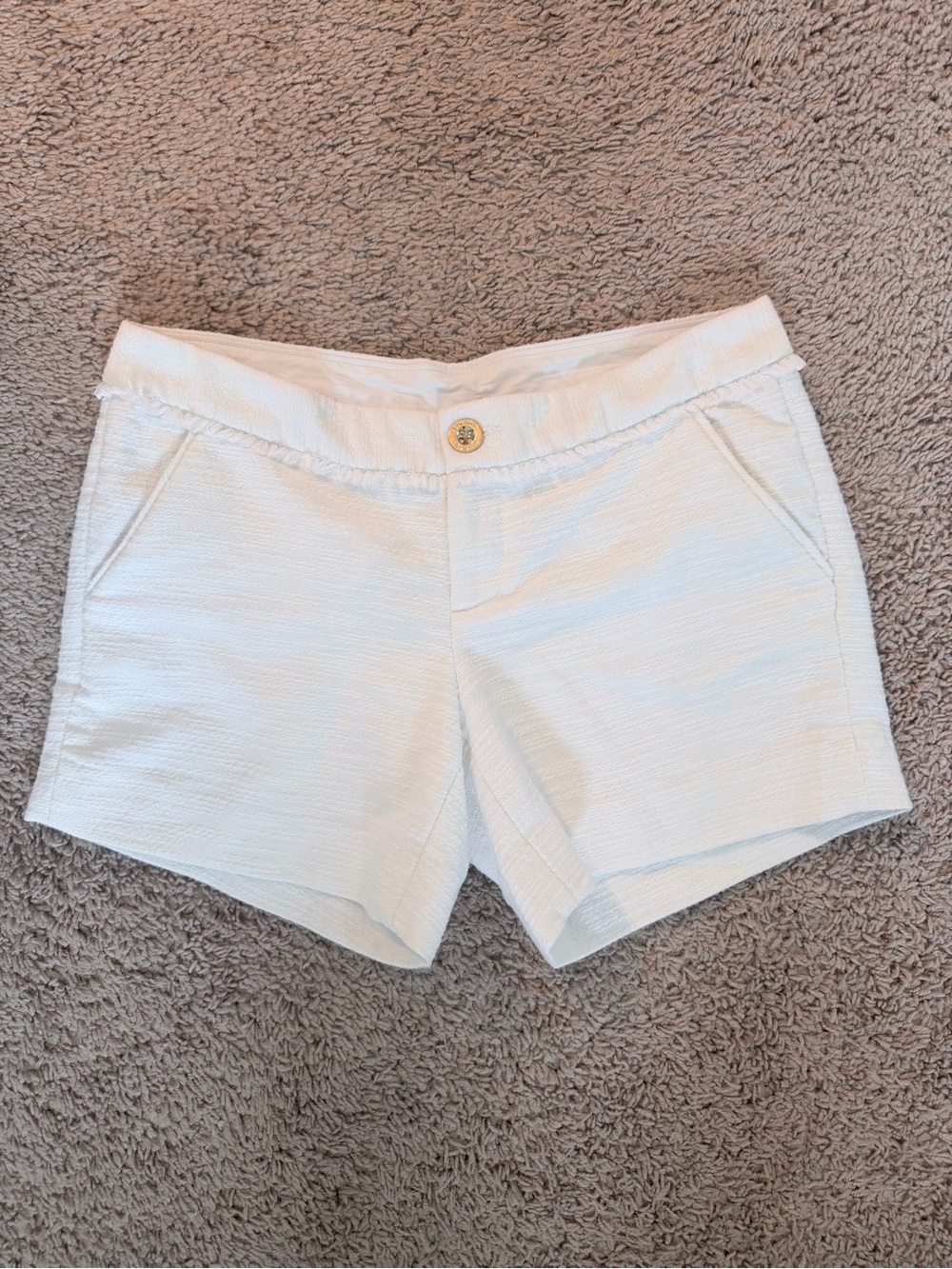 Lilly Pulitzer White Textured Shorts
